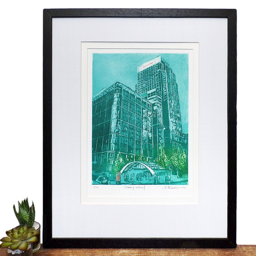 Etching print london canary - etching,