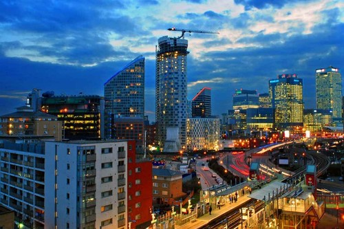 Canary wharf skyscrapers - wharf, at