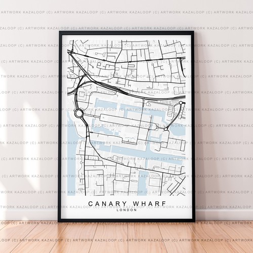 Canary wharf unframed map - canary,